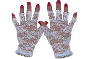 Cherry-on-Top White Lace Gloves Halloween Fingerless 80S Madonna Goth Short Ladies Glove