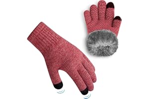 ineepor Guantes Termicos Niño de Alpaca con Forro Polar Guantes Invierno Niños y Niñas Doble Capa Cortaviento y Calientes Forro Polar Punta Táctil para 3 a 12 Años