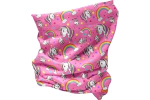SNOODEEZ Girls Unicorn and Rainbow Multifunctional Snood scarf hat