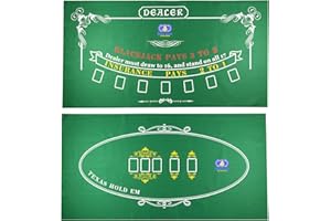 GAME ROOM HEROES Tapis de Table en Feutre pour Poker Texas Holdem et Blackjack – Tapis de qualité Professionnelle pour Blackjack et Poker pour fête à thème, soirée Poker, Collecte de Fonds et rassemblements