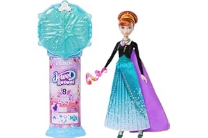 Mattel Filmden ilham alan Mattel Disney Karlar Ülkesi Anna bebek, aksesuarlar, kar tanesi şeklinde değerli taş kutusu ile çoc