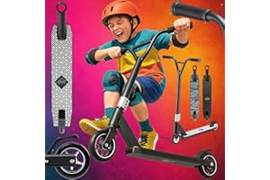 Sportana Trottinette 100mm Roues PU Guidon 360° ABEC 7 Trottinette StuntTrottinette Kickscooter Bande adhésive Enfants Adultes Châssis en Aluminium