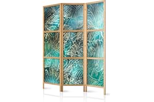 murando - Paravento da Interno 135x172 cm XXL Foglie tropicali Monstera Jungle 3 Pannelli Divisori Stampa Unilaterale su Tela in TNT Separe Divisorio per Ambienti Ufficio Paraventi Decorazioni Legno