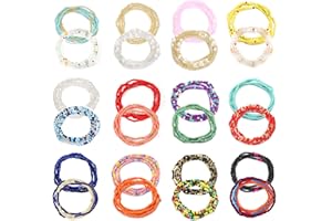 Kakonia 24PCS Chaînes de Perles de Taille Élastique pour Femmes Perles de Ventre Bikini Chaîne Coloré Couches Chaînes de Corps Perles AfricainesTaille Été Perte de Poids Bikini Bijoux