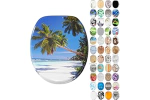 SANILO Soft Close Toilet Seat | Stable Hinges | Easy to Mount | Many Different Designs (Caribbean)