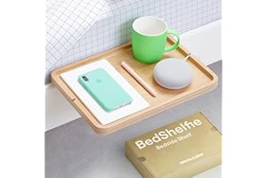 ‎BEDSHELFIE BedShelfie The Original Nachttisch Regal – 9 Farben / 4 Größen – Siehe Business Insider, Eiche Filz Bambus, Bambusfarben