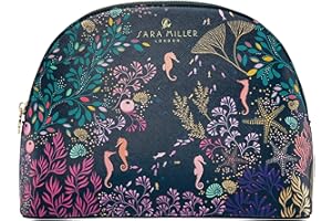 Sara Miller London Cosmetic Bag, Zip Pull Toiletry, Wash Bag and Beauty Organiser, Vegan Leather, Large Size, Great for Gym or Holiday Essentials, Cruelty Friendly, Gift For Her