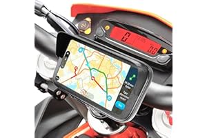 Turnaroundtech Support Telephone Moto Velo Etanche Coque avec Visiere antireflet valable pour Les Smartphones jusqu'a 7,5" Fixation de Guidon incassable à Double vis