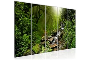 Runa Art Cuadro XXL Bosque natural 200 x 80 cm verde 5 Piezas - Made in Germany - 026455a