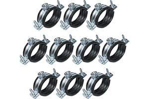 AERZETIX - Juego de 10 - Abrazadera isofónica - soporte de fijación con junta - para tubo Ø1/2'' 20-23mm - DIN EN 10111 - en acero galvanizado - para atornillar М8 - C49880