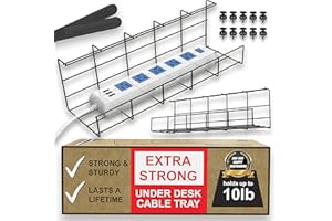 SCANDINAVIAN HUB Scanfield Cable Management, Porta Cavi Organizer per Casa/Ufficio, Passacavi Scrivania Stabile e Spazioso, Griglia Raccogli Cavi Facile da Montare, Raccogli Cavi Scrivania per Tavolo Ufficio Set da 2