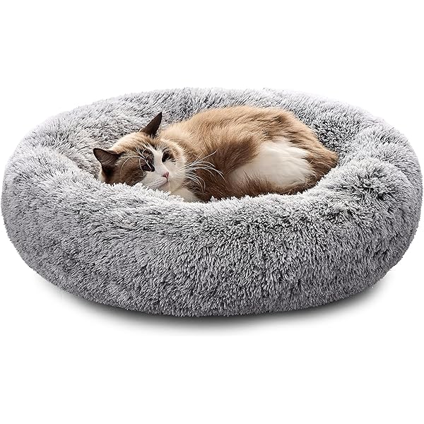 Monba warm pluizig huisdier bed, donut knuffel hondenbed