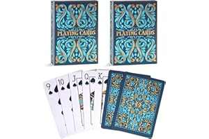Aomaic Playing Cards 2 Pack Standard Index Playing Card Premium Poker Set Card Games for Adults Deck of Playing Cards for Travel Camping Family Games Night Party Games