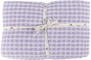 Tuiste Narzuta klasy premium, podwójna narzuta XXL, 250 x 265 cm, fioletowa, lawendowa, lekka narzuta na lato, o strukturze waflowej, narzuta na łóżko, narzuta na sofę, bawełna, narzuta na łóżko