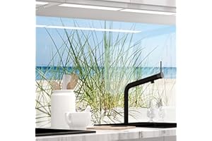 StickerProfis Küchenrückwand selbstklebend Glasoptik - DÜNENBLICK - 1.8mm, Versteift, alle Untergründe, Hart PET Material, Premium 60 x 280cm