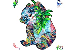 UNIDRAGON Układanki Drewniane - Poważna Panda, 318 sztuk, Duży Rozmiar 31 х 41 cm, Piękne Opakowanie Prezentowe, Unikalny Kształt Najlepszy Prezent dla Dorosłych i Dzieci