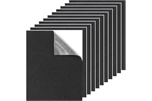 jwtyu Lot de 10 plaques de mousse en caoutchouc mousse - Noir - Antidérapantes - Avec dos adhésif - En mousse EVA - Pour meubles, projets de bricolage - 250 x 200 x 3 mm d'épaisseur
