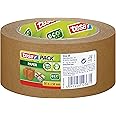 tesa 57180-00000-02 Paper Packaging Tape Made from Recycled Materials for Packing Parcels and Boxes 50 m x 50 mm, Pack of 6