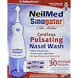 NeilMed Sinugator Cordless Pulsating Nasal Wash with 30 Premixed Packets