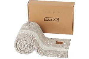 nottoc Tagesdecke Baumwolle Wendedecke (1, Braun, 200x230 cm)