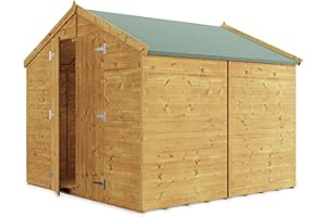 BillyOh Keeper Overlap Garden Shed with Floor | Wooden Garden Storage Shed with Apex Roof & Felt Included | Windowed or Windowless- Multiple Sizes (8x8 Windowless)