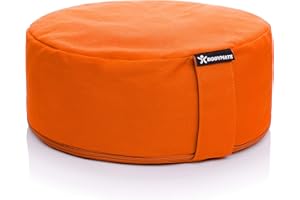 BODYMATE Meditation Cushion/Yoga Pillow D31cm H13cm – Removable washable 100% Cotton Cover - Inner cotton bag filled with buckwheat husks