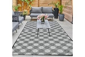 ARSUK Tappeto da Esterno in Plastica (150x100 cm) – Tappeto per Patio, Giardino, Spiaggia, Campeggio, Balcone, Terrazza, Cortile, Veranda – Lavabile, Portatile, Confortevole, Resistente e Anti-UV
