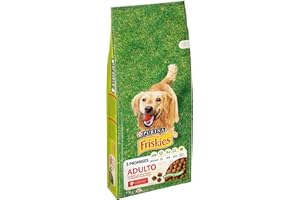 Purina Friskies Pienso para Perro Adulto con Buey, Cereales y Verduras, saco de 15kg