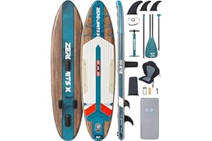 ZLX 320 CM Planche de Paddle Gonflable avec Accessoires Sup Premium pour Tous Niveaux Enfants et Adultes Large et Stable Pont antidérapant Pagaie réglable Ajustable,Laisse et Sac