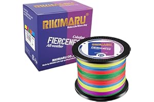 RIKIMARU Lenza da pesca intrecciata resistente all'abrasione Superline Zero Stretch&Low Memory Extra Sottile Diametro 327-1094 Yds, 4-81,6 kg