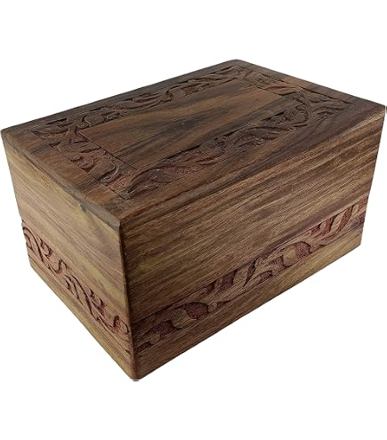 Beautifully Hand Engraved Wooden Urn Box For Ashes - Tree Of Life Design, 12x12x25 Cm, Memorial Keepsake - View #3