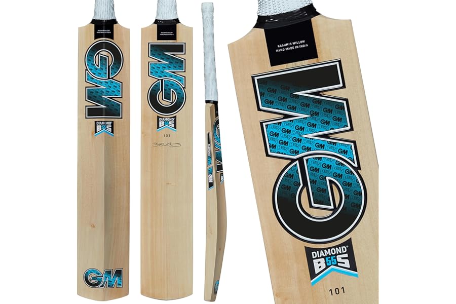 Gunn & Moore GM Cricket Bat - Kashmir Willow - HEX Grip - Available in Various Grades & Sizes for Children to Full Size