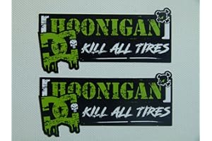 cut-it folientechnik & design MG311/2x Aufkleber je 10x5cm HOONIGAN Drift Burnout Skull Tuning Racing V8 Offroad Vintage Reifen Killer