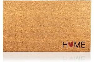 AMARU DOOR MATS Zerbino Home Cuore Fibra di Cocco - 70x40cm - Ingresso Casa con Superficie Antiscivolo in PVC - Per Corridoi, Porte Esterne -Design Minimalista