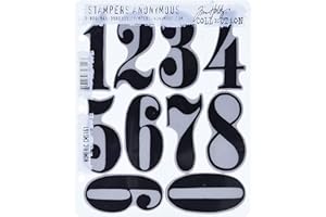 STAMPERS ANONYMOUS Tim Holtz Cling Stamps 7"X8.5"-Numeric