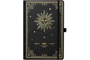 ARTFAN Kalender 2026 - Wochenplaner 2026 von Jan bis Dez 2026, Terminplaner 2026 A5 mit Innentasche, Elastischer Verschluss, 21.3 x 14.7cm - Schwarz