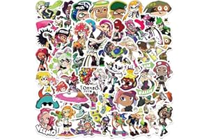 Yangsiw Splatoon Lot de 50 Autocollants pour Bouteille d'eau pour Adolescents et Enfants Motif Jeux de tir Cool pour Ordinateur Portable
