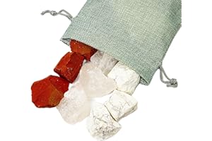 SPIRIT OF GAIA Fit und Schlank | 350g | 100% Natursteine | Jutesäckchen | Premium Wassersteine | Deine Heilstein Edelsteinwasser Mischung | Quellwasser gereinigt