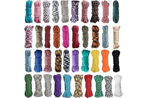 Mesench 40 Colors 10 Feet Paracord Cord Multifunction Ropes 550Lb Survival Random Combo Crafting Kit, For Making Lanyard, Bracelet, Dog Collar, Idea Gift