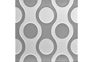 EURODECO Paneele aus Polystyrol XPS, Deckenpaneele, 3D Wandpaneele, Styropor Dekoren, Decken Retro Vintage Wandverkleidung, 3mm dick - 50x50cm (4m²-16 Stück, Breez Grau)