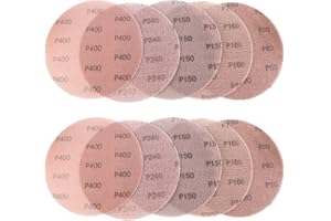 Kcmell 10 PCS 225mm Mesh Sanding Discs Hook & Loop 80/100/150/240/400 Grit, 9 Inch Dust Free Round Mesh Sanding Discs Pads Anti-Clogging Grinding Polishing Sanding Pads for Wood, Paint and Furniture
