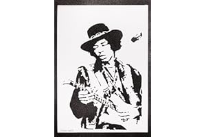 moreno-mata Echtes Handgemachtes Graffiti Jimi Hend... Musik Aesthetic Poster & Kunstdrucke Plakat Handmade Deko Wandbild Wanddeko Geschenke für Männer und Frauen