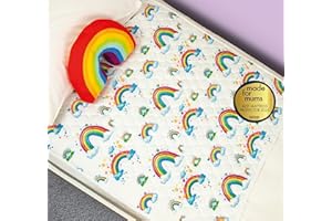 Bedwetz Potty Training Bed Pads | 100% Waterproof Mattress Protector | Bedwetting Sheets, size fits Single & Toddler Beds | Non Slip Mat with Side Wing Tucks | UK Brand | Rainbow