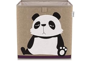 Lifeney 833088 - Scatola portagiocattoli, in feltro, in poliestere, effetto lino, colorato, marrone, 33 x 33 x 33 x 33 cm