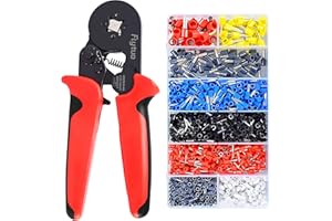Ferrule Crimping Tool Kit, Flytuo 0.25-10mm²/AWG23-7 Self-Adjustable Ratchet Wire Crimping Tool with 1200PCS Wire Terminal Crimping Connectors Wire End Ferrules