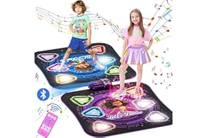 SURELECT Dance Mat, 2024 Light Up 2-Player Opposing Dance Pad with Single & Double Player Modes, 12-Button Dancing Toys Music Games with Wireless Bluetooth, Birthday for 3-12 Year Old Boys Girls