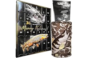 MEGA FISHING FLADEN Fishing Premium Raubfisch Angler Adventskalender - Köder Angelset Weihnachtskalender Advents Geschenk Kalender + Multifunktions Tuch im Raubfisch Design