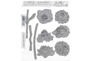 STAMPERS ANONYMOUS Tim Holtz Cling Rubber Stamp Set 7"X8.5"-Flower Garden