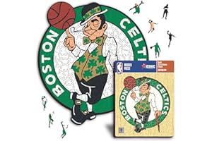 Iconic Puzzles - Boston Celtics, Logo, Puzzle di Legno con licenza ufficiale NBA, 100% sostenibile, regalo per adulti e bambini, taglia S, 150 Pz