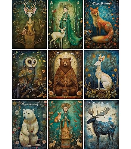 Multipack Of 8 'The Goddess At Eight Sabbats' Blank Cards For Any Occasion - Illustrated By UK Artist Naomi Walker